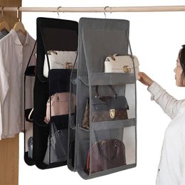 Storage Bags Foldable Hanging For Handbag Organiser Things Wardrobe Transparent Clothes Bag Sundry