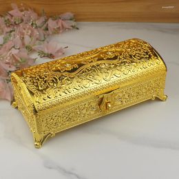 Storage Boxes Big Size 23cm Vintage Metal Jewellery Box Gift Fancy Package Necklace Bracelet Trinkets Case Jewlery Organizer