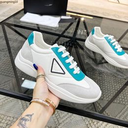 2022 Men Sneakers Genuine Leather Sport Casual Shoes Flats Comfort Running Round Toe Lace Up Mixed Colour Luxury Brand Designer MK547