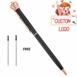 Ballpoint Pens Metal Crown Pen &Free Refil Interesting Custom Logo Ball School Stationery Office Supplies