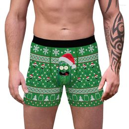 Underpants Men Underwear Christmas Printed Penis Pouch Boxershorts Calzoncillos Hombre Panties Breathable Boxer Shorts Plus Size