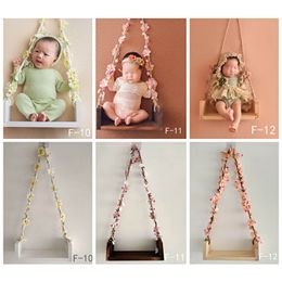 Keepsakes born Baby Girls Pography Props Pography Wooden Swings Seats Props Hanging Swing Seat for Baby Memorable Po 230114