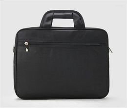 Briefcases Executive Leather Briefcase Fireproof Document Bag With Zipper Pilot Computer