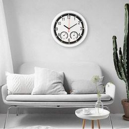 Wall Clocks 10 Inch Temperature And Humidity Plastic Creative Clock Living Room Modern Home Decor Kitchen