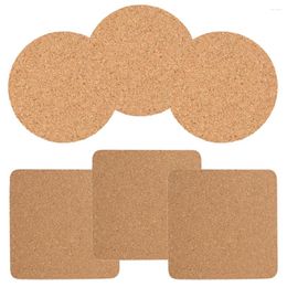 Table Mats 6Pcs Drink Holder Pads Cork Cup Wood Coasters For Friends Kitchen Crafting Protection