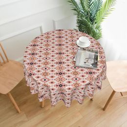 Table Cloth Aztec Style Round Tablecloth Geometric Cover With Waterproof Wrinkle Resistant For Home Kitchen Indoor Outdoo