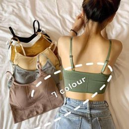 Camisoles & Tanks 646 Beautiful Back Sling Sports Wrapped Chest Seamless Thread Bra Girl's Anti Light Underwear