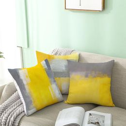 Pillow Cover Graffiti Printted Peach Skin Fabric Serging Square 45 Throw Case Sofa Home Decorative