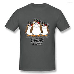 Men's T Shirts Funny Cartoon Tee Mens Black XS-3XL Plus Size Camisetas Design Porg Shirt Adult Summer Cotton Round Neck Print