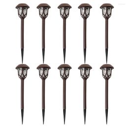 10pcs/lot White Warm LED Solar Lawn Light Outdoor Waterproof Decorative Pathway For Garden Courtyard Patio Lamp