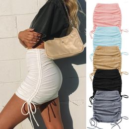 Skirts Fashion Woman Summer Solid Colour Period Ladies Knitting Thread Side Draw String Elastic Harajuku Sexy Female