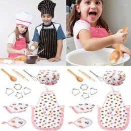 Bakeware Tools 11PCs/Set Kids Cooking And Baking Set Kitchen Deluxe Chef Costume Pretend Role Play Kit Apron Hat Suit Sets