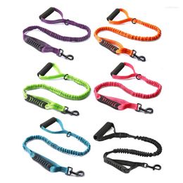 Dog Collars Leash Slip Lead And Hook Braided Rope 6.5ft Long Waist Free Hands Drop