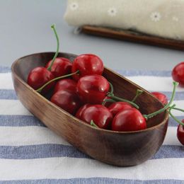 Plates 1Pc Japanese Rectangular Plate Wooden Bamboo Serving Tray Tea Cup Saucer Trays Fruit Storage Pallet Decoration
