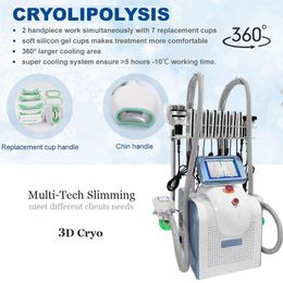 NEW 7 in 1 360° Cryolipolysis Fat Freeze Slimming machine Cryo 40K Weight Loss Ultrasonic cavitation Cool sculpting RF Vacuum Lipolaser Beauty salon Equipment