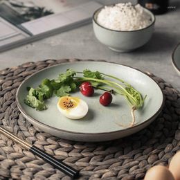 Plates Japanese Tableware Stoare Retro Hand-painted Plate Handmade Ceramic Rice Household Dish Shallow Cooking