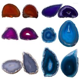 Decorative Figurines 1 Pc Natural Agate Geode Polished Irregular Crystal Slice Stone DIY Pendant Mineral Home Decoration