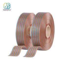 1meters Ribbon Cable Flat Colour Rainbow Wire 10P 14P 16P 20P 26P 30P 40P 50P 60P 28AWG