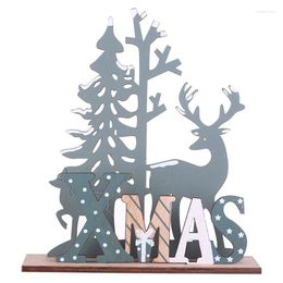 Christmas Decorations Elk Xmas Tree Pendants Hanging Wooden Ornaments Party DIY Decor Home Garden Decorative Supplies Tool 01