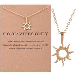 Chains Fashion Gold Color Sun Pendant Necklace For Women Statement Sweater Chain Lovers Distance Gift