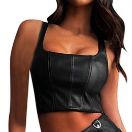 Women's Tanks Back The Top Women Leather Skirts Jacket Small Sleevless Vest PU Skirt Sexy Two Piece Set Glitter Moccasins