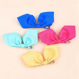 Hair Accessories 2Pcs/Set Cute Solid Color Ribbit Ears Clips For Kids Girls Grosgrain Ribbon Barrettes Hairpins Headwear