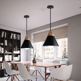 Pendant Lamps Modern Wood Bar Cafe Restaurant Lamp Aisle Corridor Living Dining Room Kitchen Home Decor Chandelier Light E27 Lighting