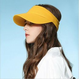 Stingy Brim Hats Unisex Sport Outdoor Tennis Cap Sun Visor Snapback Hat Summer Adjustable For Men Women Simple Headband