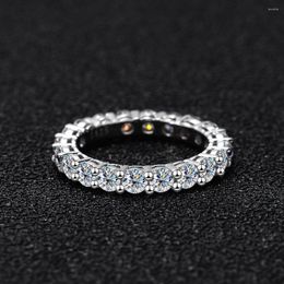 Cluster Rings COSYA 5MM Moissanite Row For Women 925 Sterling Silver Full Diamond Eternity Bridal Wedding Engagement Fine Jewellery