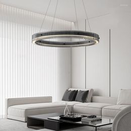 Chandeliers Italian Style Living Room LED Pendant Lamp Modern Simplicity Nordic Highend Design Glass Dining Bedroom Ring Chandelier