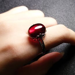 Women Rings European and American style red chalcedony green jade ladies round Geometry white gold plated ring girls wedding party jewelry gift adjustable