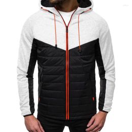 Men's Down Zogaa Mens Hooded Parkas Winter Fashion Street Style Jacket Male Casual Patchwork Color Zipper Hoodie Overcoat