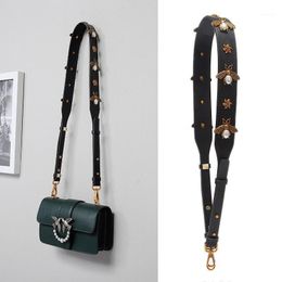 Bag Part Fashion Retro Bee Leather Strap Handbag Accessories Replacement Wide Shoulder Straps Women Design Corssbody Belts
