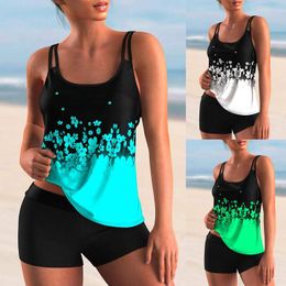 Women's Swimwear Swimsuits For Women Retro Bathing Suits Sports Striped Tank Tops With Boyshorts Modest Two Pieces Swimming Wear Clothes