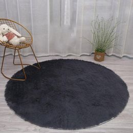 Carpets 2023 6 Colors Sheepskin Wool Carpet Chair Cover Bedroom Faux Mat Seat Pad Plain Skin Fur Fluffy Area Rugs Washable