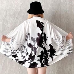 Ethnic Clothing Women Kimono Cardigan Japanese Haori Clothes Yukata Streetwear Summer Beach Women'S Shirt Obi