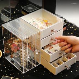 Storage Boxes Jewelry Box Earrings Display Stand Organizer Necklace Cabinet Drawer Rack Clear Plastic