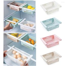 Storage Boxes Kitchen Fruit Food Box Plastic Clear Fridge Organizer Slide Under Shelf Drawer Rack Holder Refrigerator