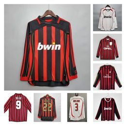 Retro Soccer Jerseys long sleeve Kaka Baggio Maldini VAN BASTEN Pirlo Inzaghi Gullit Shevchenko Classic Kit Ac 93 94 95 96 97 06 07 09 10 13 MiLaNS Vintage Rivaldo Shirts