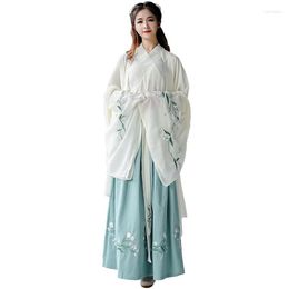 Stage Wear Arrival Hanfu For Women Green Embroidery Dance Costume Traditional Folk Dress Oriental Festival Outfit DC1846