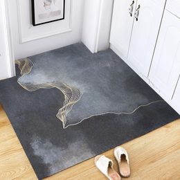 Carpets Black Simple PVC Welcome DoorMat Entrance Hallway Rectangle Printed Non-Slip Floor Rugs DIY Cut Door Rug Bathroom Kitchen MatCarpets