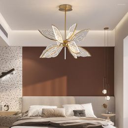 Pendant Lamps HARCOWG Butterfly Chandelier Modern Minimalist Creative Dining Living Room Bedroom Children's Tricolour LED Lamp