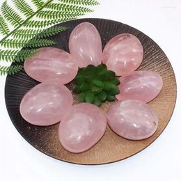 Decorative Figurines Natural Rose Quartz Palm Stones Mineral Crystals Massage Gemstones Chakra Reiki Healing Feng Shui Crafts