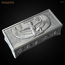 Storage Boxes Vintage Metal Art Craft Ancient Egypt Style Jewelry Box Necklace Bracelet Rings Case Trinkets Gift Organizer Home Decor