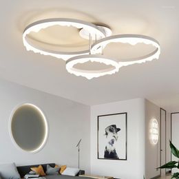 Chandeliers Modern Minimalist Led Living Room Bedroom Study Ring-shaped Ceiling Lamp White Home Indoor Lighting Decor Lamps