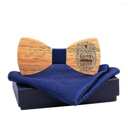 Bow Ties Wooden Tie Suit DIY English Proverb Marriage Pocket Towel Mens Accessories Knit