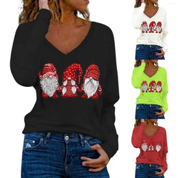 Women's T Shirts Christmas For Women Fall Tops Casual Blouse Winter Tunic Top V Neck Tee Loose Fit Long