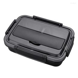 Dinnerware Sets Lunch Box Bento Separate Portable Stainless Steel Insulation Plate Grid With Cutlery