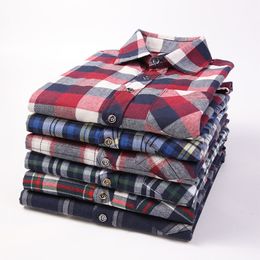 Mens Casual Shirts Mens Plaid Shirt Cotton High Quality Youth Mens Business Casual Long Sleeve Shirt Male Social Dress Shirts Clothes 230114