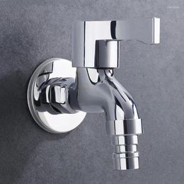 Bathroom Sink Faucets Brass Washing Machine Faucet 4 Points Household One In Two Out Double Use Copper Core Quick Open Mop Pool Stainless